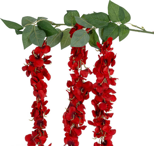 Artificial Decorative Red Wisteria Flower Branch 21519 - Φ45 X H120cm