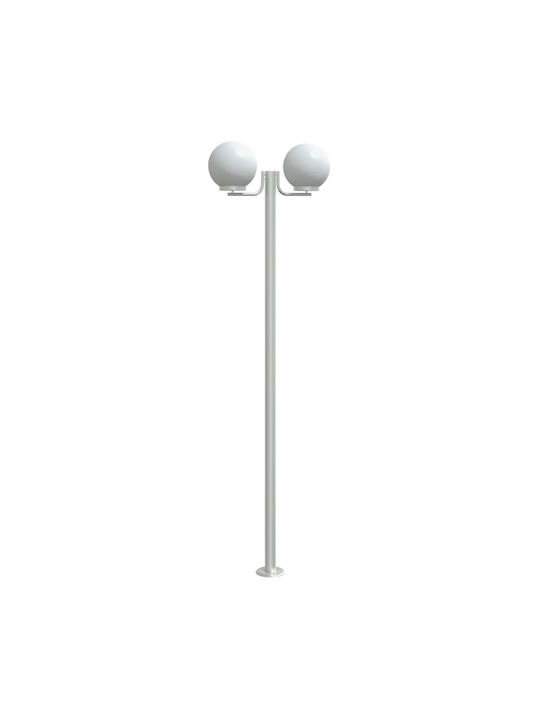 vidaXL Outdoor Floor Lamp Post 60W IP44 for E27 Socket Silver