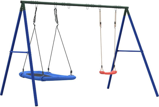 vidaXL Metal Double Swing 185x185x185cm Blue