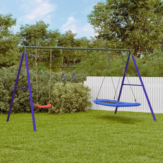 vidaXL Metal Double Swing 185x185x185cm Blue