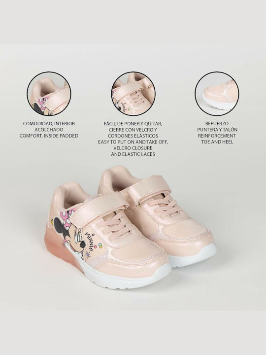 Παιδικά Sneakers με Σκρατς & Φωτάκια Ροζ