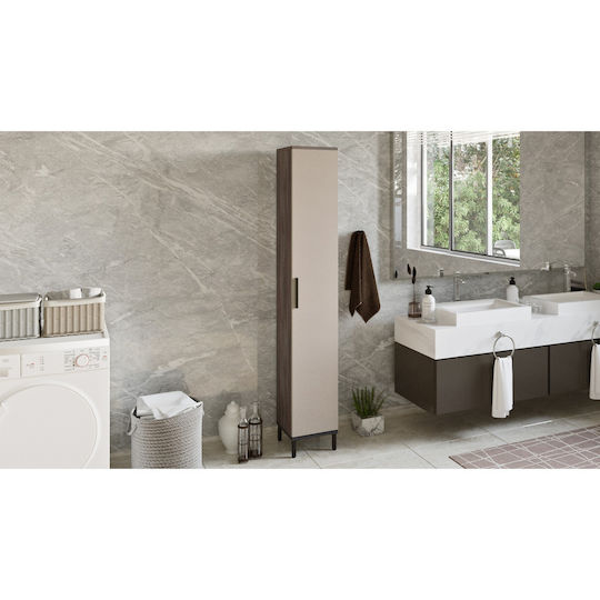 ArteLibre Chelsfield Badezimmersäule Boden H29.5xB29.5xH183.6cm Braun