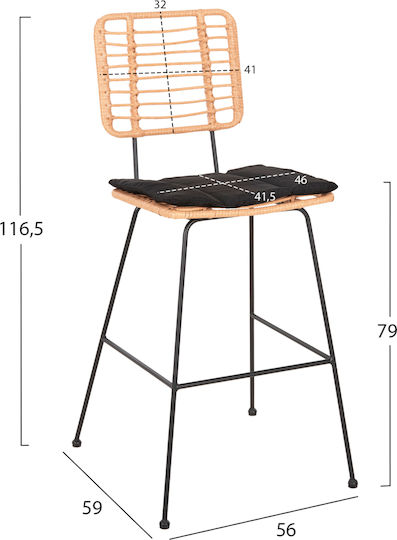 Σκαμπό Μπαρ Rattan Σκαμπό Μπαρ Rattan