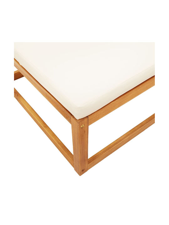 Băncuță De Grădină Din Lemn Tip Cub Pentru Exterior Cu Pernă Maro 65x65x29cm