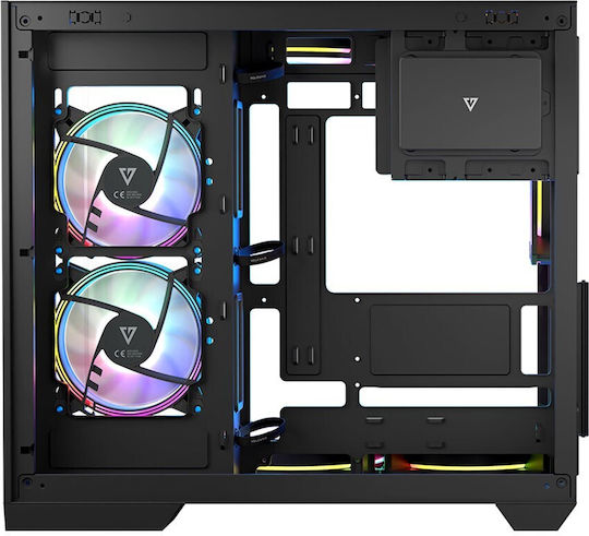 Modecom Panorama ARGB 3F Gaming Middle Tower Carcasă Calculator cu Fereastră Laterală Negru