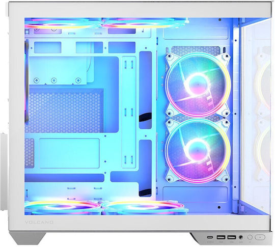 Modecom Panorama ARGB 3F Gaming Midi Tower Κουτί Υπολογιστή με Πλαϊνό Παράθυρο Λευκό