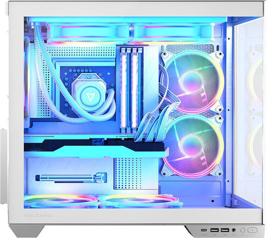 Modecom Panorama ARGB 3F Gaming Midi Tower Κουτί Υπολογιστή με Πλαϊνό Παράθυρο Λευκό