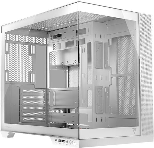 Modecom Panorama Gaming Midi Tower Κουτί Υπολογιστή με Πλαϊνό Παράθυρο Λευκό
