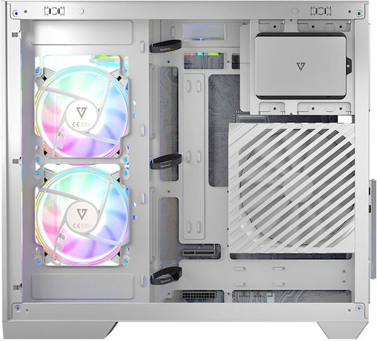 Modecom Panorama ARGB 7F Gaming Midi-Turm Computergehäuse mit Seitenfenster Weiß