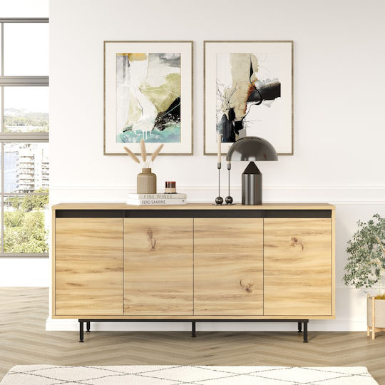Μπουφές Brentford Natural/black 160x44.5x75.6cm Μπουφές Brentford Natural/black 160x44.5x75.6cm