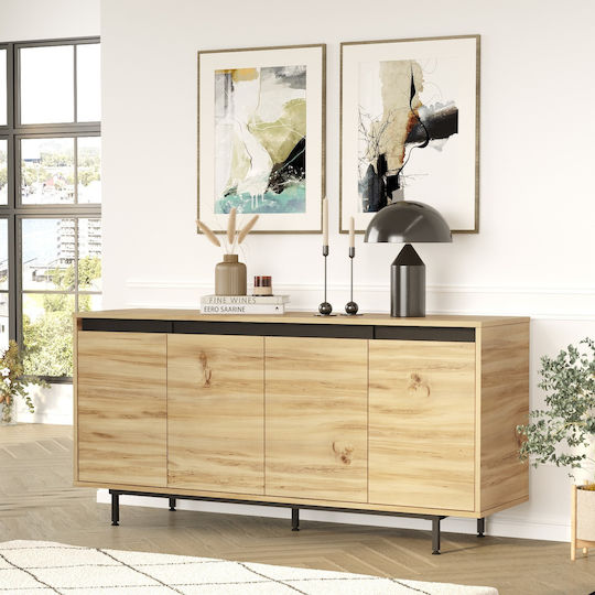 Μπουφές Brentford Natural/black 160x44.5x75.6cm