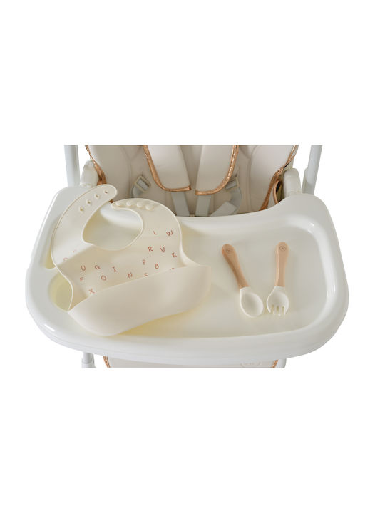 Moni Lindo Klappbarer Baby Hochstuhl mit Höhenverstellbar Weiß