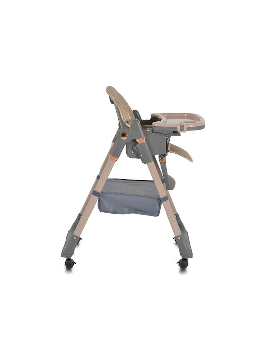 Moni Lindo Foldable Baby Highchair With Adjustable Height Beige
