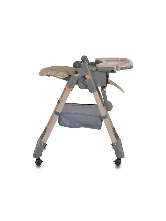 Moni Lindo Foldable Baby Highchair With Adjustable Height Beige