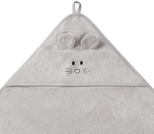 Babyono Baby Hooded Bath Towel Gray 100x100cm