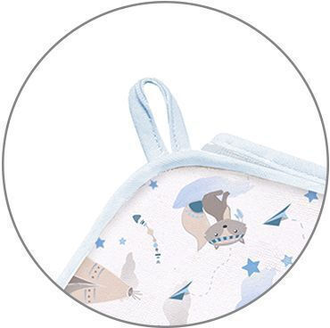 Babyono Βρεφική Κάπα-Μπουρνούζι με Κουκούλα Blue 100x100εκ.