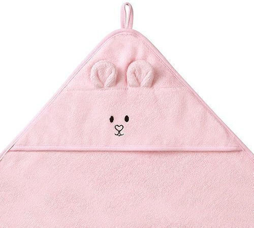 Babyono Детска Шапка-Худи Розова 100x100см