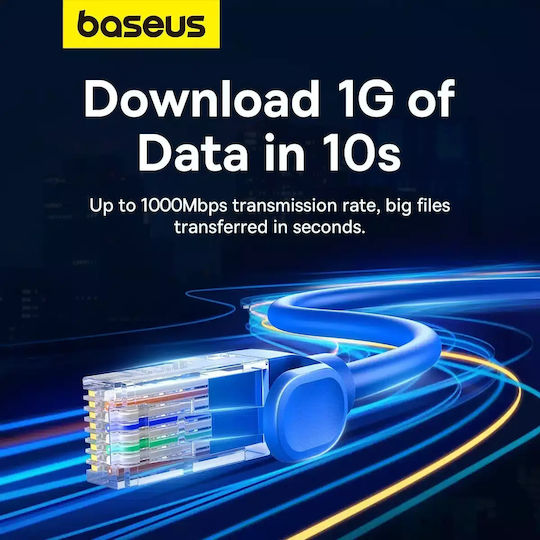 Baseus U/UTP Cat.6 (Gigabit) Cablu De Rețea Ethernet 2m Albastru
