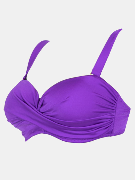 Rock Club Underwire Strapless Bikini Purple
