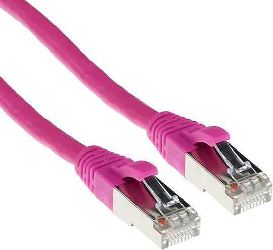 Intronics S/FTP Cat.6a (Gigabit) Καλώδιο Δικτύου Ethernet 1m Ροζ