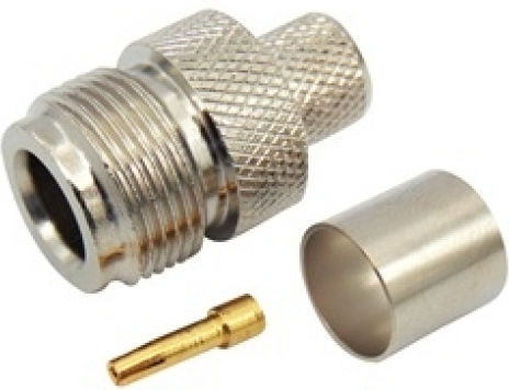 JKG Clamp RG213 Teflon JT1217 Plug N-Connector female Silver (01.102.0075)