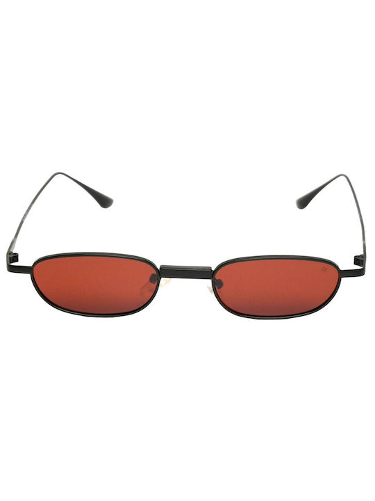 AV Sunglasses Megan Sunglasses with Black Metal Frame and Orange Lens