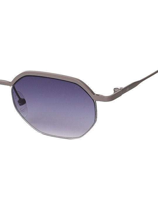 AV Sunglasses Daria Sunglasses with Gray Metal Frame and Gray Gradient Lens