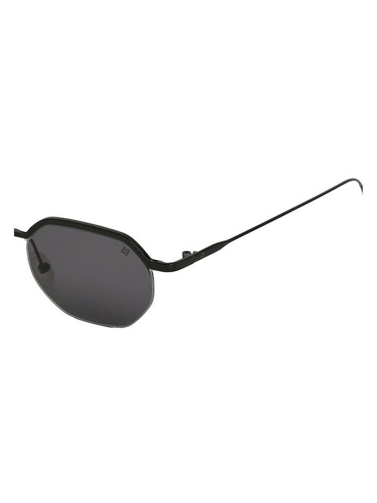 AV Sunglasses Daria Sunglasses with Black Metal Frame and Black Lens