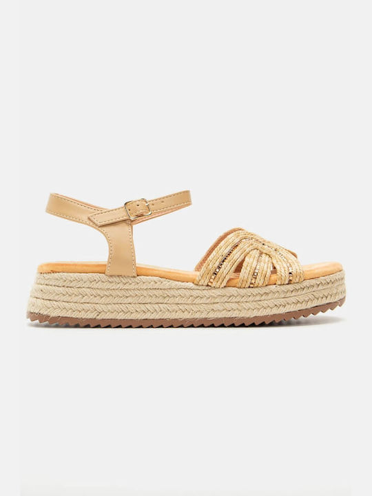 Espadrille Plateauschuhe Stroh 3885602-beige