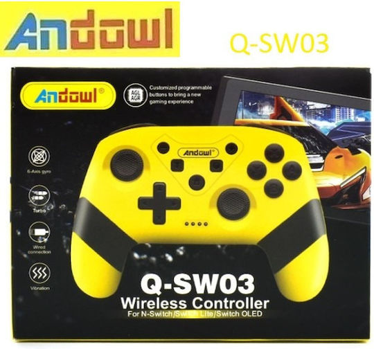 Andowl Q-SW03 Kabellos Gamepad für Schalter Gelb