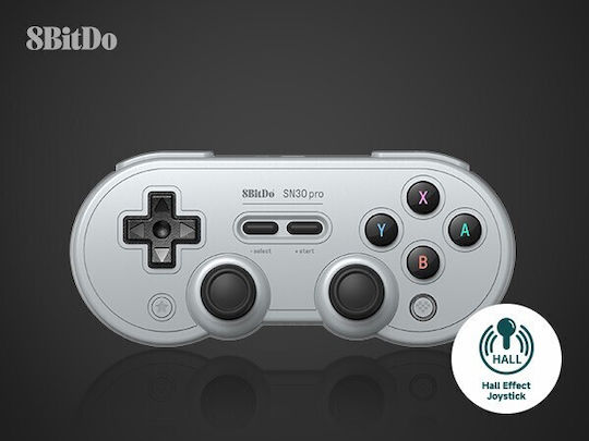 8Bitdo SN30 Pro Hall Edition Wireless Gamepad with Hall Effect Sticks for Switch Gray