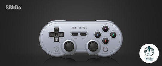 8Bitdo SN30 Pro Hall Edition Wireless Gamepad with Hall Effect Sticks for Switch Gray