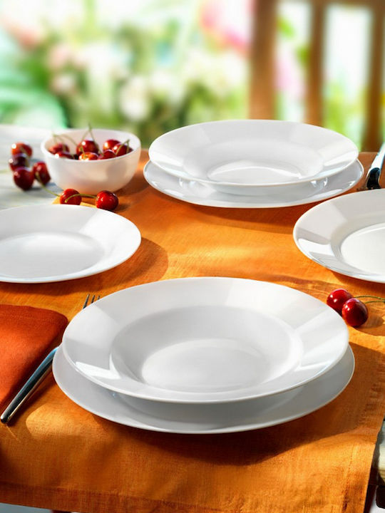 Bormioli Rocco Toledo Teller Suppe Keramik Weiß mit Durchmesser 29.5cm