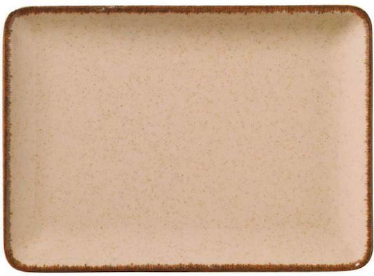 Oriana Ferelli Mood Plate Shallow Square made of Porcelain Beige 18x13cm