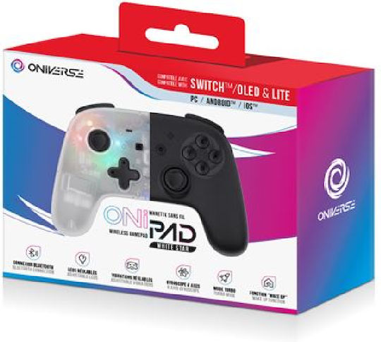 Oniverse ONICTR1-SWI-WHT Ασύρματο Gamepad για Switch Πολύχρωμο