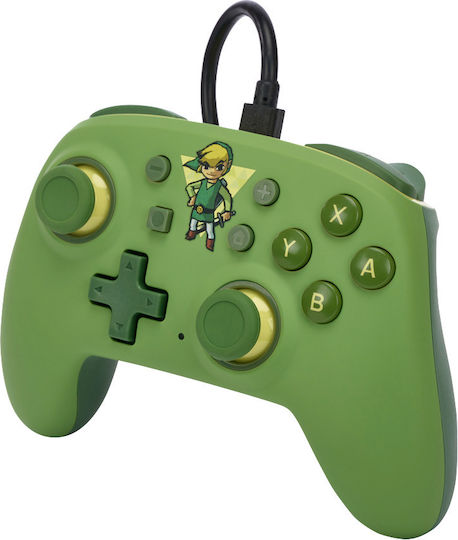 PowerA Toon Link Ενσύρματο Gamepad για Switch Πράσινο