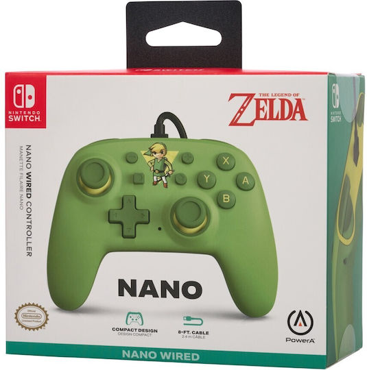 PowerA Toon Link Ενσύρματο Gamepad για Switch Πράσινο