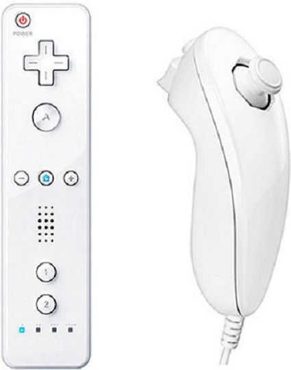 Wii Remote Motion Plus & Nunchuck Безжичен Геймпад за Уии / Wii U Бял