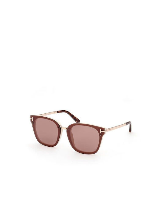 Tom Ford Women's Sunglasses with Burgundy Frame and Burgundy Lens