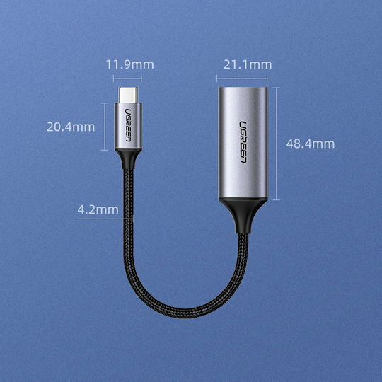 Ugreen Конвертор USB-C мъжки към HDMI женски Черен 1бр 70444