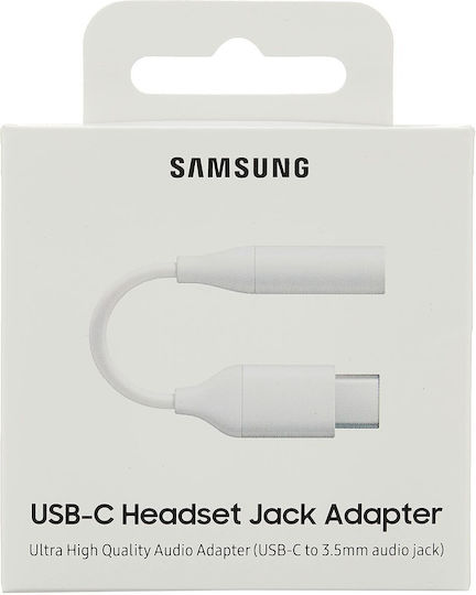 Samsung Μετατροπέας USB-C male σε 3.5mm female Λευκό 1τμχ EE-UC10JUWEGUS
