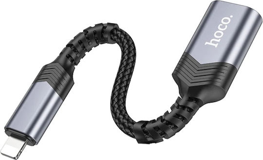 Hoco UA24 Μετατροπέας Lightning male σε USB-A female Γκρι 1τμχ