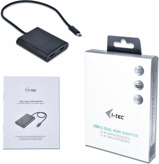 i-tec Converter USB-C male to HDMI female 2pcs C31DUAL4KHDMI