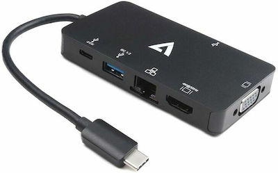 V7 Μετατροπέας USB-C male σε HDMI female (V7UC-2HDMI-BLK)