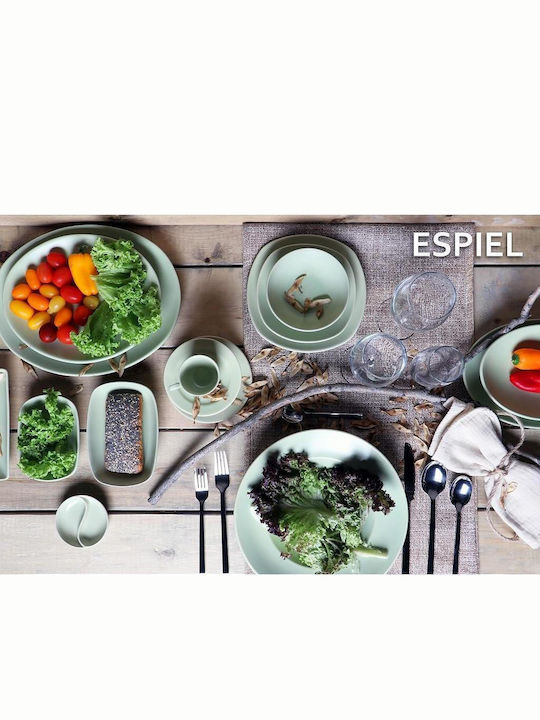 Espiel Plate Pasta made of Porcelain Green with Diameter 27cm