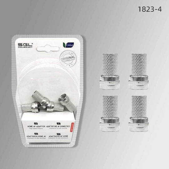 SGL Μετατροπέας Coaxial male σε F-Connector female Ασημί (098692)