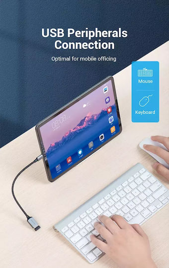 Vention Ccxhb Μετατροπέας USB-C male σε USB-A female Γκρι 1τμχ