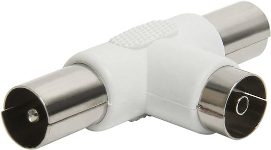 KAL Electronics Coaxial Female to Coaxial Male Converter White 1 Piece