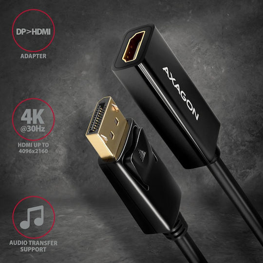 Axagon Конвертор DisplayPort мъжки към HDMI женски Черен 1бр RVD-HI14N