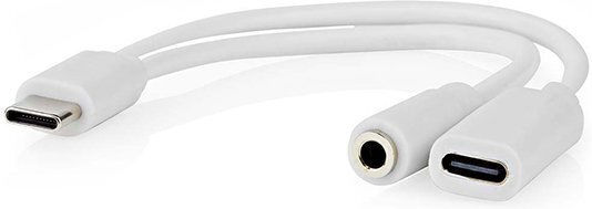Nedis CCGB64922WT01 Μετατροπέας USB-C male σε 3.5mm / USB-C female Λευκό